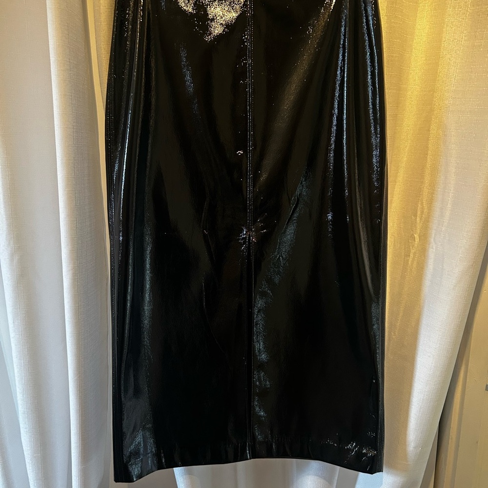Elegant Black Vinyl Skirt